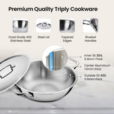 SAVYA HOME kadai with lid - Easy cleaning solution